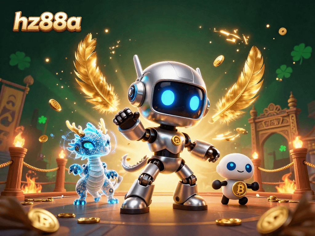 Engage with exciting games and crypto rewards at hz88a with a vibrant 3D casino illustration.