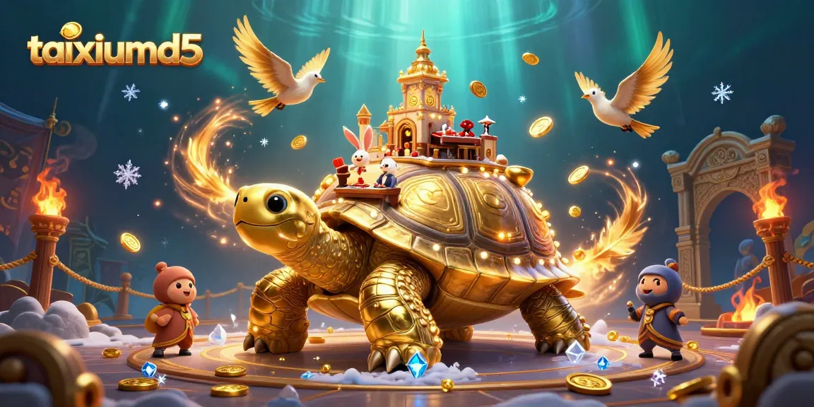 Experience thrilling gameplay with taixiumd5, featuring vibrant casino scenes with gold coins and animated characters.