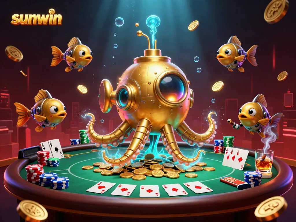 Experience thrilling gameplay at Sunwin with vibrant casino action and dynamic 3D illustration.