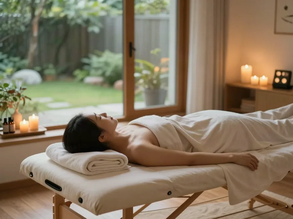 The calming 방이동출장안마 session in a cozy, peaceful home setting with soothing ambiance.