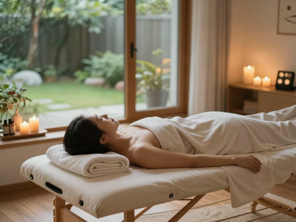 The calming 방이동출장안마 session in a cozy, peaceful home setting with soothing ambiance.