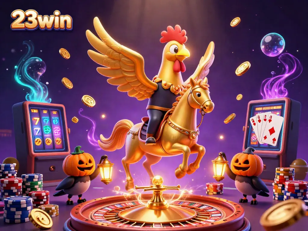 Spin and win at 23win casino with lively characters and vibrant gaming elements.
