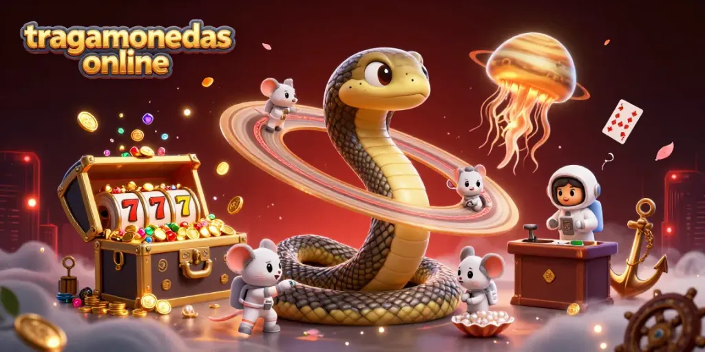 Gana jugando tragamonedas online con la vibra de un casino en este vibrante entorno 3D.