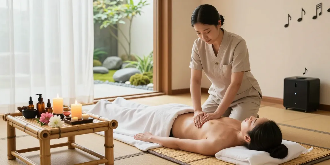 Relaxation during 강서구출장안마 in a tranquil home spa setting
