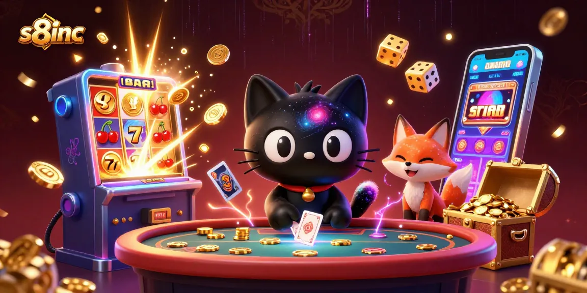 s8inc features captivating cosmic casino scene with vibrant characters and dynamic gaming elements