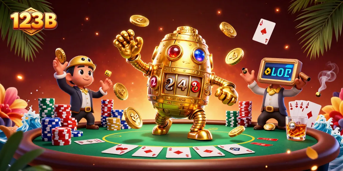 Experience thrilling gameplay at 123 B with dynamic poker scenes featuring gold coins and vibrant elements.