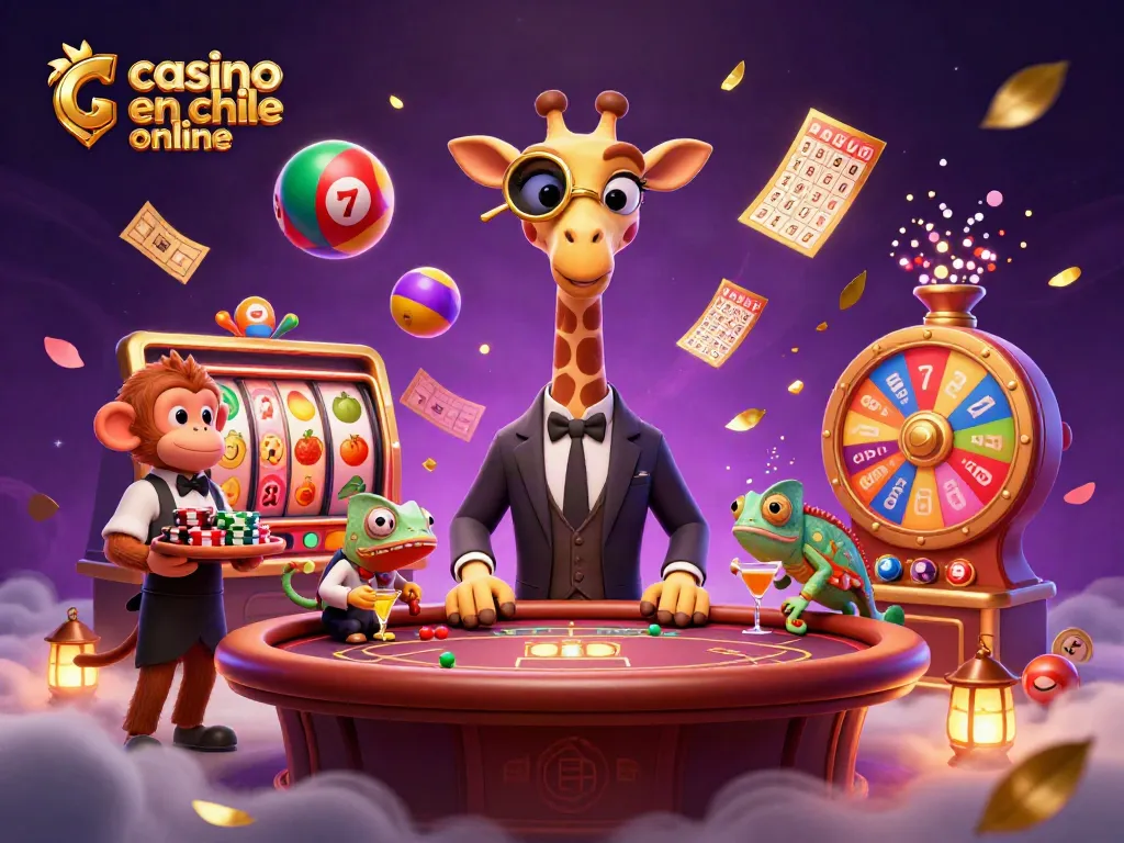 Juega en un casino en Chile online con tragamonedas y un giraffe elegante en acción.