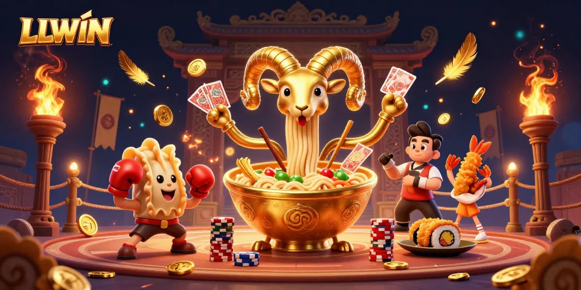 Experience thrilling gameplay with LLWIN, featuring vibrant characters and casino elements in an energetic scene.