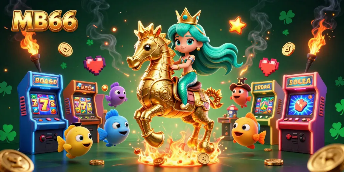 Experience thrilling gameplay with MB66 at this vibrant casino scene featuring a mermaid and colorful gameplay elements.