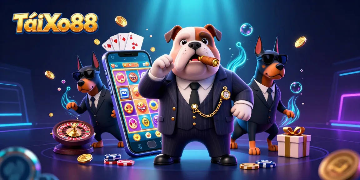 Experience the excitement of TảiXo88 with dynamic casino characters and elements showcasing thrilling gameplay.