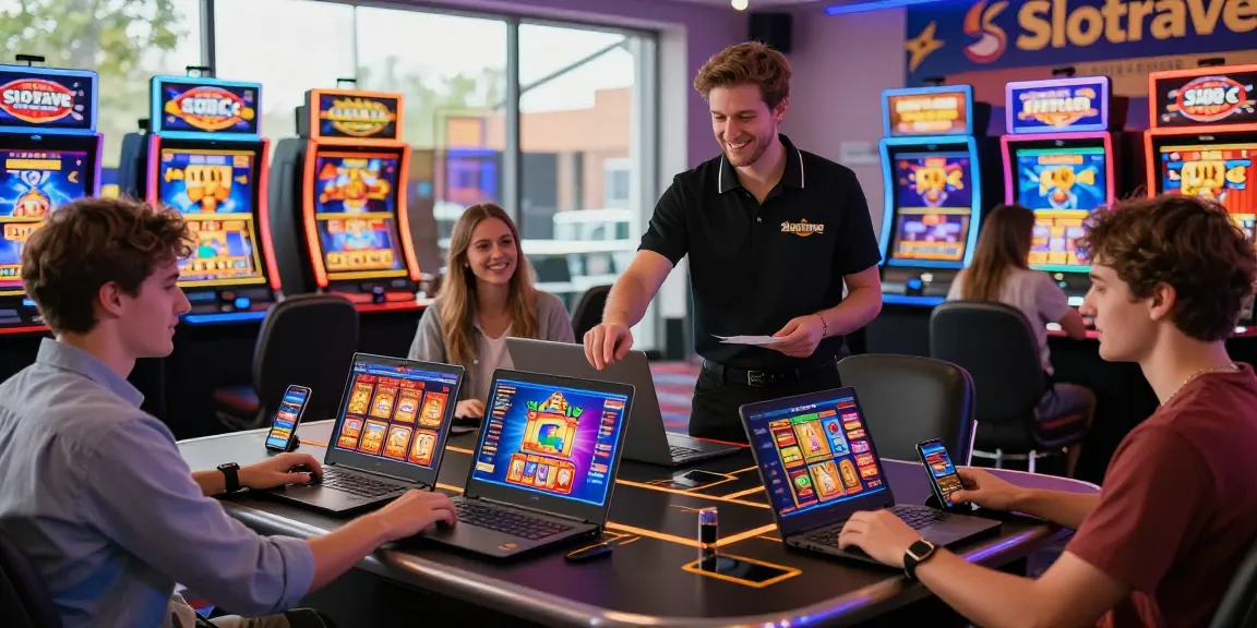 Exciting Slotrave online casino scene with players enjoying games, live dealers, and promotional bonuses.