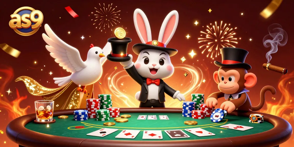 Experience the excitement of as9 with our lively 3D casino scene featuring magic and poker action.