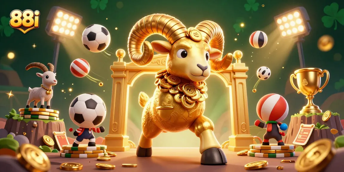 Experience thrilling gameplay at 88i with an action-packed scene of a golden ram charging through a casino.