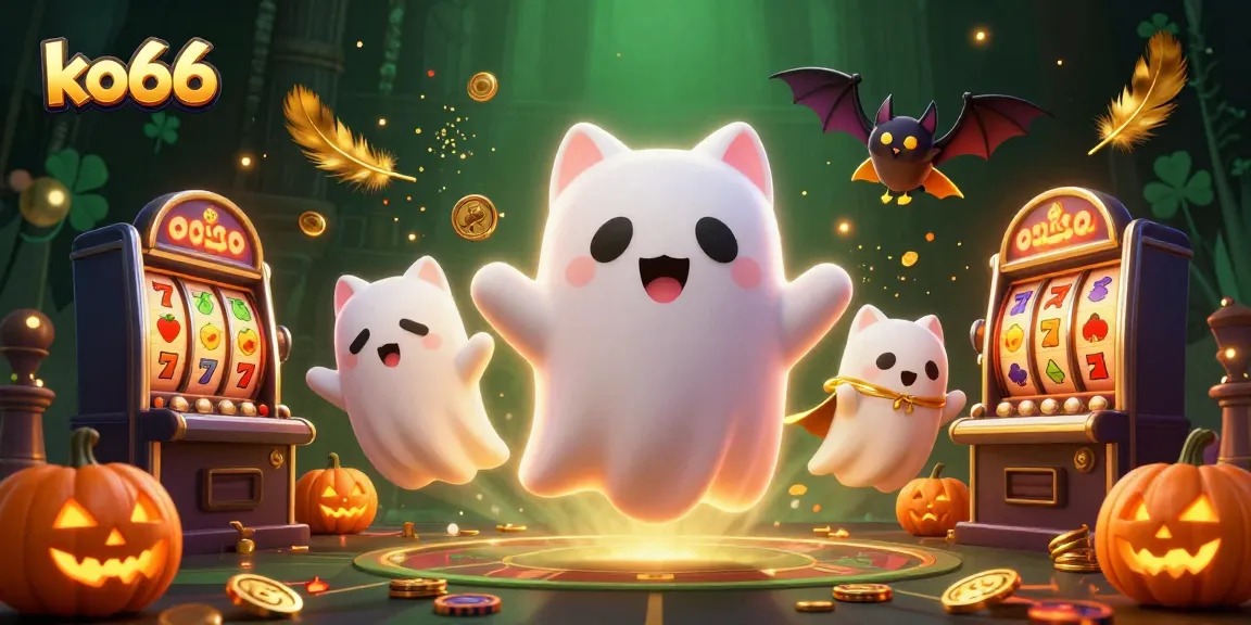 Engage with ko66's vibrant ghostly casino adventure featuring playful characters and dynamic gaming elements.